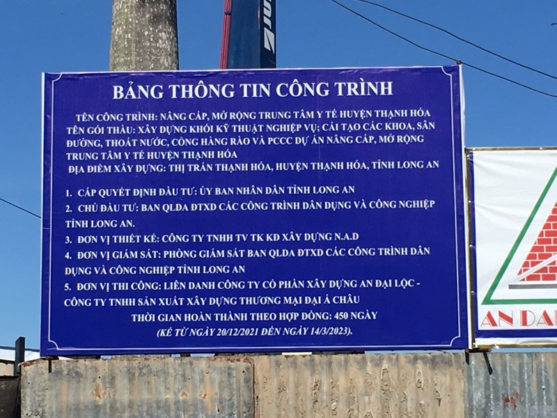 Kích thước bảng hiệu công trình mới nhất